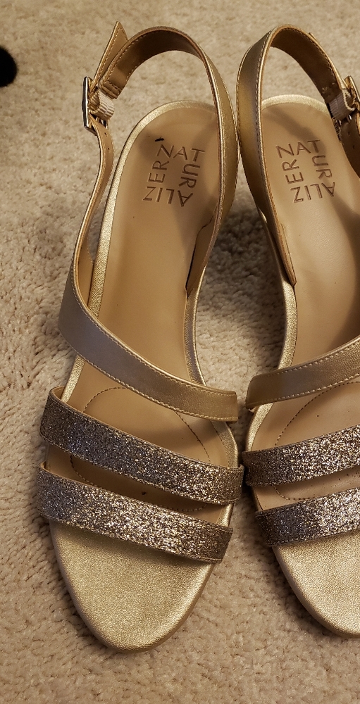 Gold Glitter Naturalizer Sandals